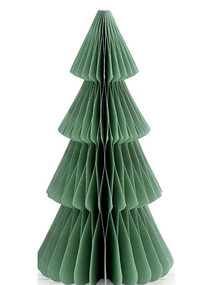 Christmas Ornament Large Sage Green Folding Paper Tree 5"x 10" 9750174