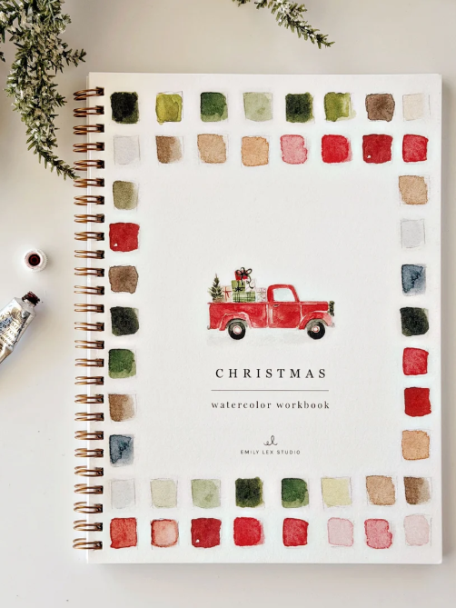 Water Color Work Book Christmas Truck ELSWWCT