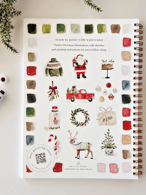 Water Color Work Book Christmas Truck ELSWWCT