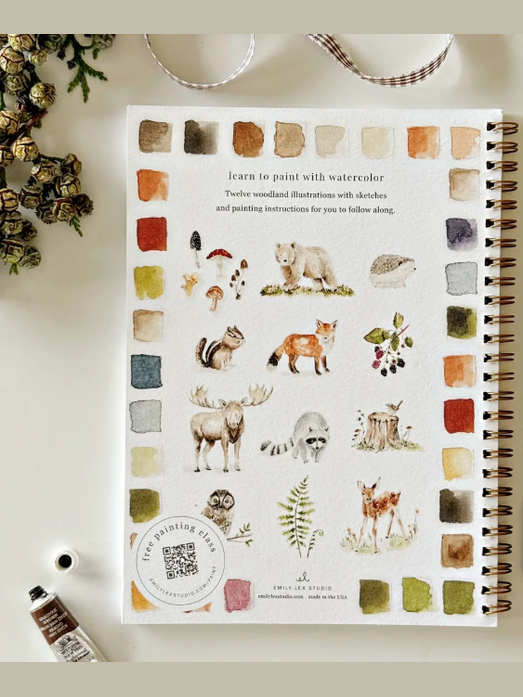 Emily Lex Studio-Water Color Work Book Woodland ELSWWWL