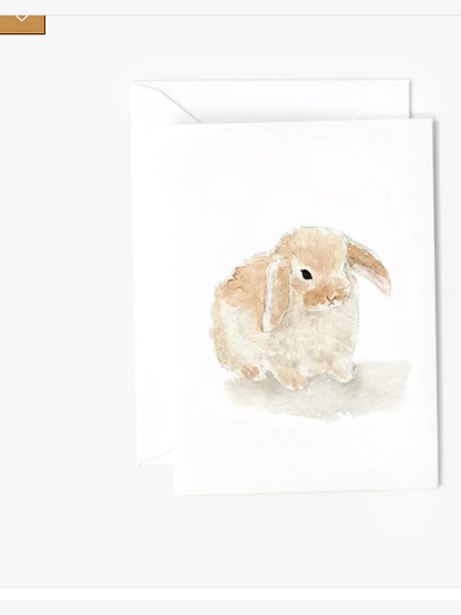 Mini Notecard Watercolor Sitting Bunny ELSMCSB