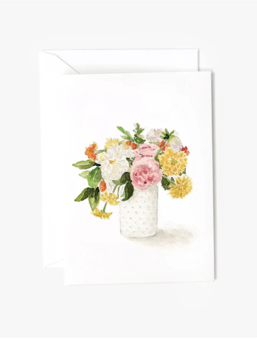 Emily Lex Studio-Mini Notecard Watercolor Hobnail Bouquet ELSMCPHB