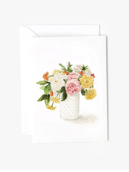 Emily Lex Studio-Mini Notecard Watercolor Hobnail Bouquet ELSMCPHB