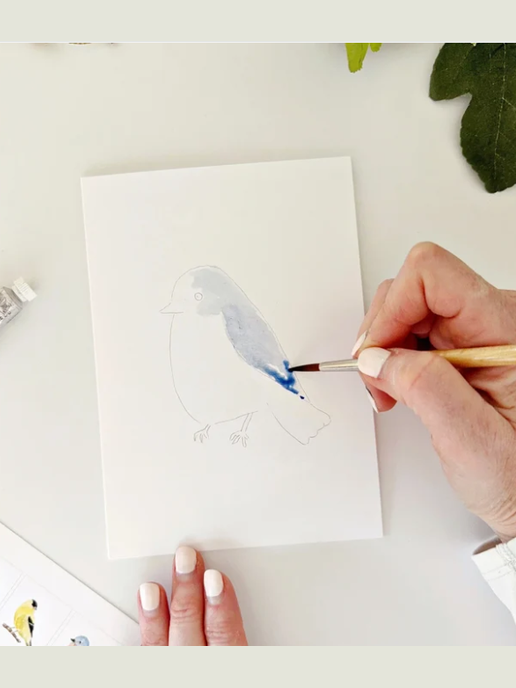  Notecard Set Backyard Birds Watercolor 5x7" EMLPNCBYB