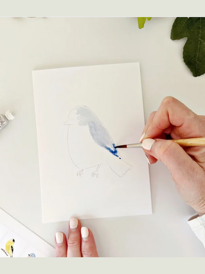  Notecard Set Backyard Birds Watercolor 5x7" EMLPNCBYB
