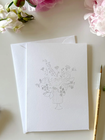 Notecard Set Flower Bouquet Watercolor 5x7" EMLPNBFB