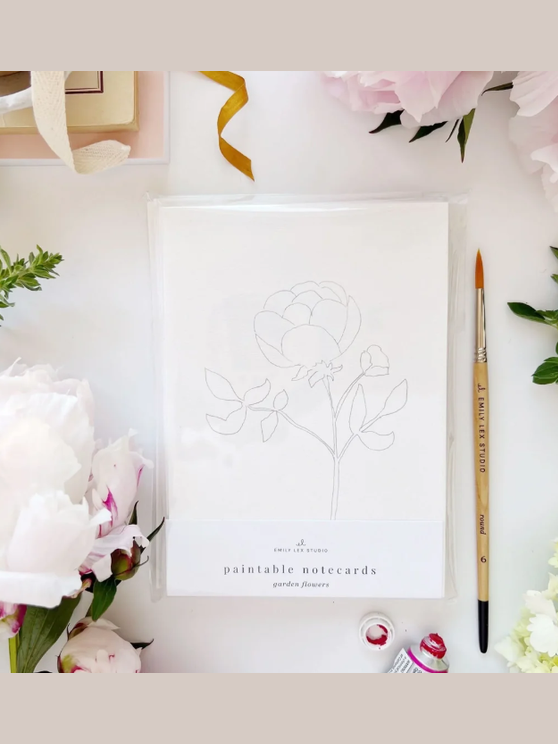 Notecard Set Garden Flowers Watercolor 5x7" EMLPNGF