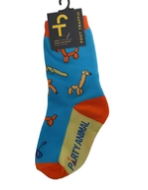 Kid's Socks Two Sizes available    Blue Party Animal  6957 