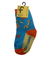 Kid's Socks Two Sizes available    Blue Party Animal  6957 