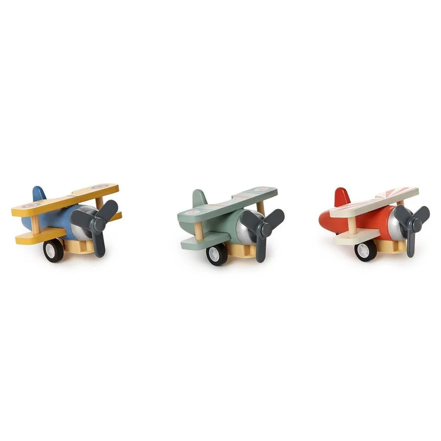 Wooden Biplane Wind Up 3 Styles 45100