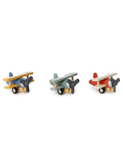 Wooden Biplane Wind Up 3 Styles 45100