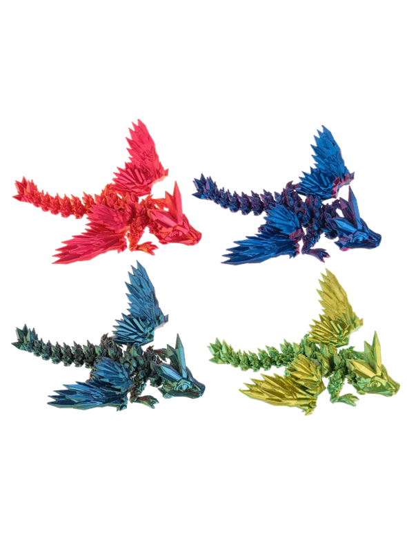 Dragon 5"Long Shimmer Creatures 3d Printed 4 Colors h3d0010