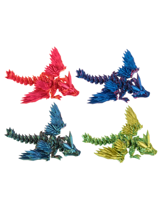 Dragon 5"Long Shimmer Creatures 3d Printed 4 Colors h3d0010