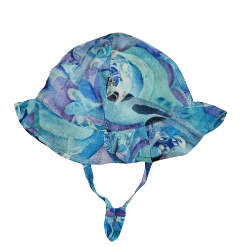 Sunhat - Baby - Blue Lagoon - 100 % Gauze / Cotton - 6 panel tie - Blues & Purples - BLULAG243 