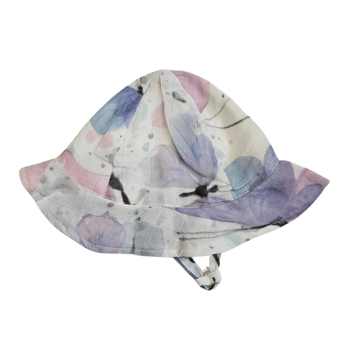 Sunhat - Baby - Butterfly Kisses  - 100 % Gauze / Cotton - 6 panel tie - Multi color  - BUTKIS243 