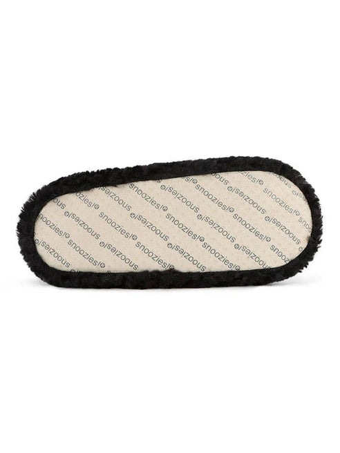 Slippers Black/White Teddy Bear Faux Fur/Memory Foam Women's wtbear-black