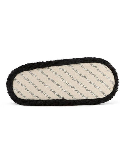 Slippers Black/White Teddy Bear Faux Fur/Memory Foam Women's wtbear-black