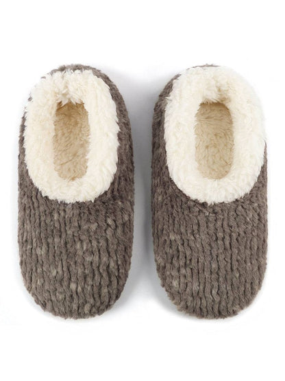 Slippers Dark Grey Teddy Bear Faux Fur/Memory Foam Women's wtbear-dkgrey