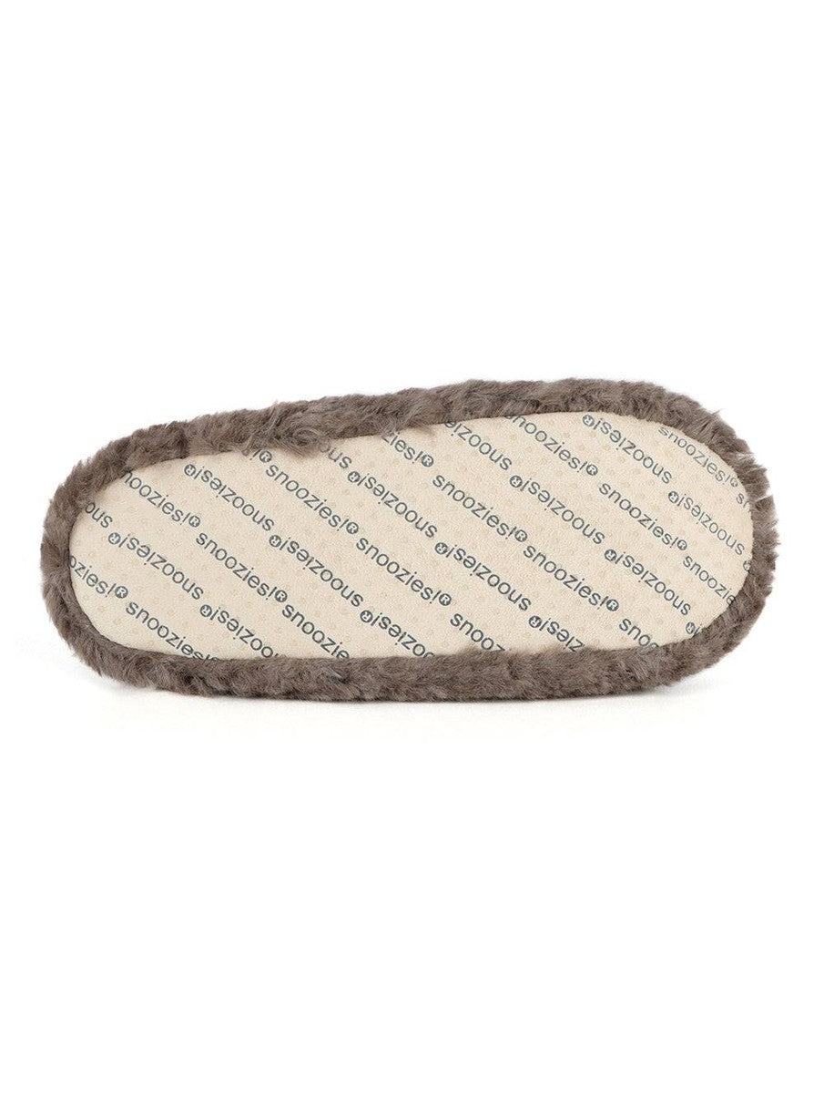 Slippers Dark Grey Teddy Bear Faux Fur/Memory Foam Women's wtbear-dkgrey