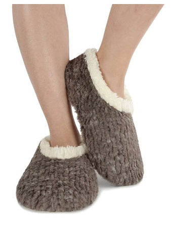 Slippers Dark Grey Teddy Bear Faux Fur/Memory Foam Women's wtbear-dkgrey