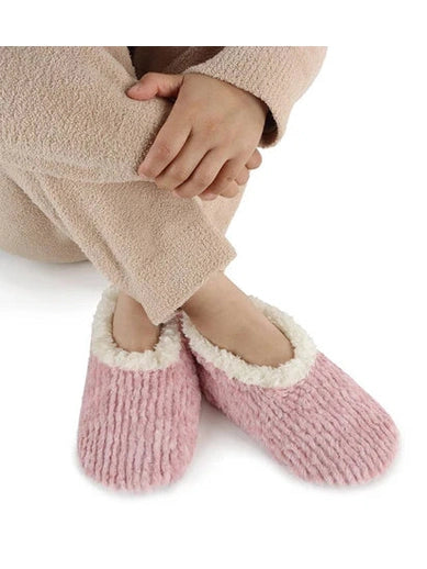 Snoozies-Slippers Light Pink Teddy Bear Faux Fur/Memory Foam Women's wtbear-ltpink