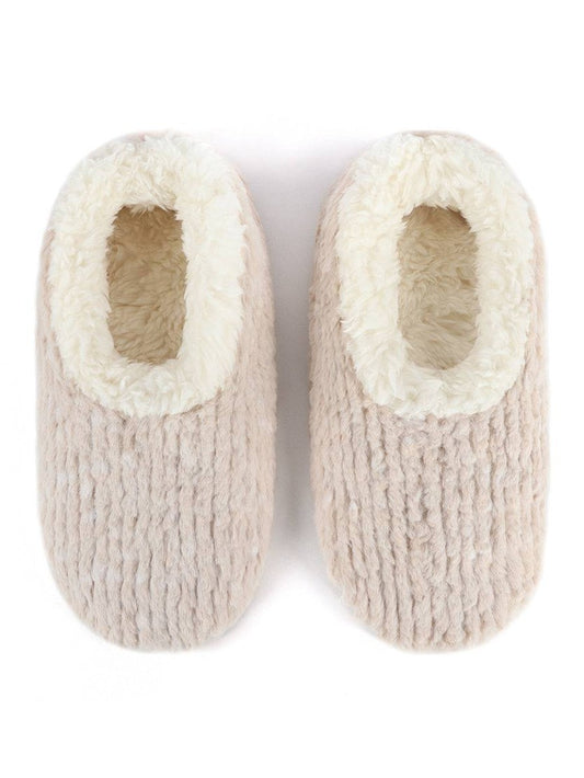 Slippers Oatmeal Teddy Bear Faux Fur/Memory Foam Women's wtbear-oatml