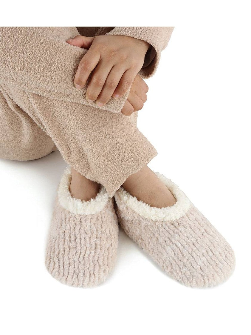 Slippers Oatmeal Teddy Bear Faux Fur/Memory Foam Women's wtbear-oatml