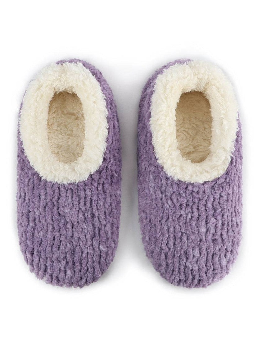 Slippers Purple Teddy Bear Faux Fur/Memory Foam Women's wtbear-purple