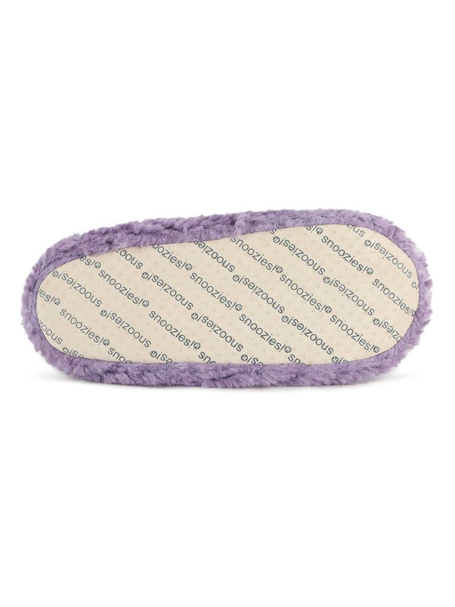 Slippers Purple Teddy Bear Faux Fur/Memory Foam Women's wtbear-purple