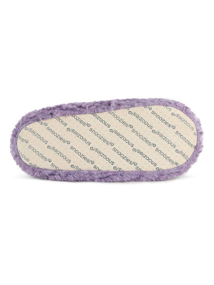 Slippers Purple Teddy Bear Faux Fur/Memory Foam Women's wtbear-purple