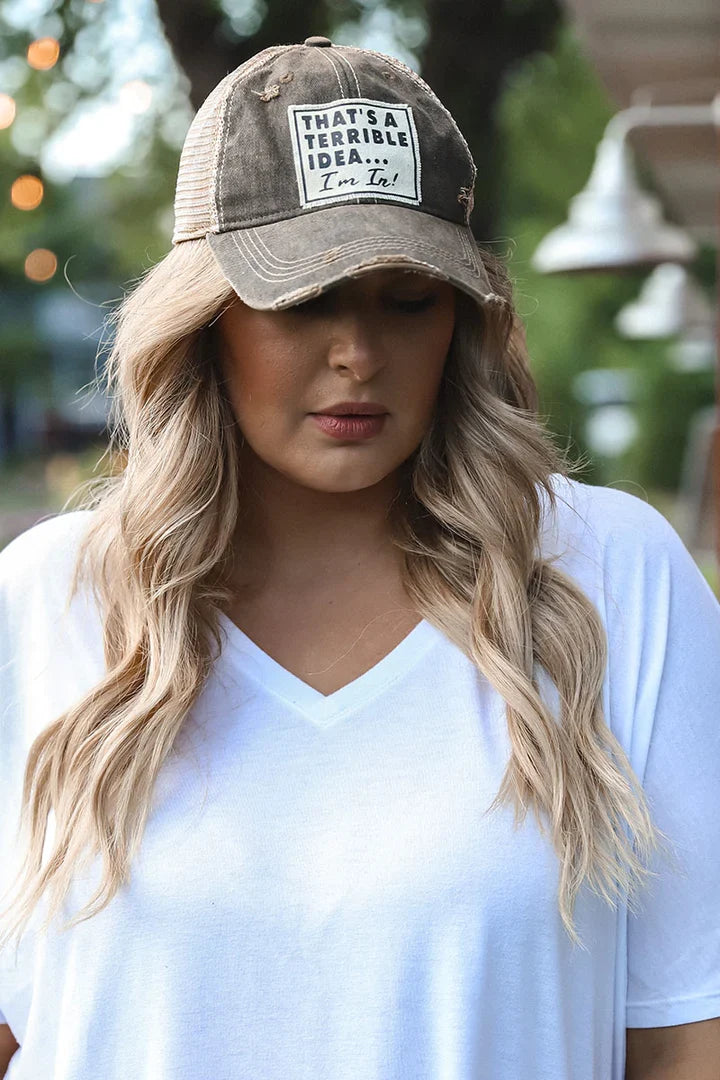 Vintage Life-Baseball Hat Black That's A Terrible Idea Mbw218