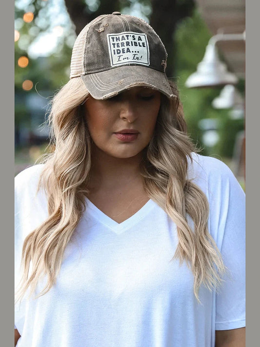 Vintage Life-Baseball Hat Black That's A Terrible Idea Mbw218