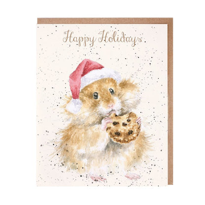 Christmas Cards - 8 Pack - Happy Holidays -Mouse & Cookie 