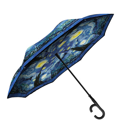 Umbrella Reverse Opening Van Gogh Starry Night umb-r-m07-B 