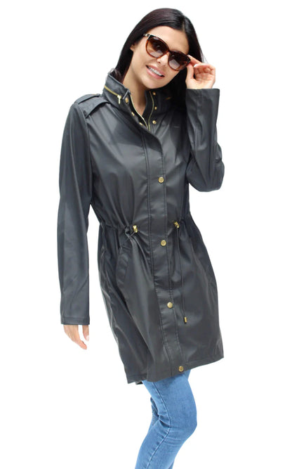 Rain coat, Wind breaker Water Proof -   CHARCOAL    Serena 