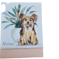 3 x 4 Note Pad  Yorkie Houseplant Dog  46232 