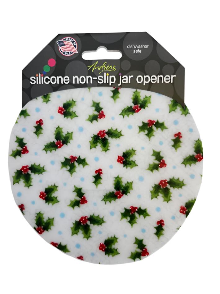 Jar Opener  White Christmas Holly 71 