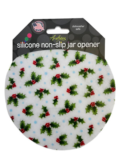 Jar Opener  White Christmas Holly 71 