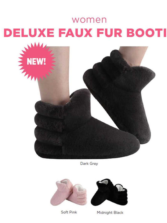 Booties Deluxe Faux Fur Dark Grey Women's WDFFB-DGREY 