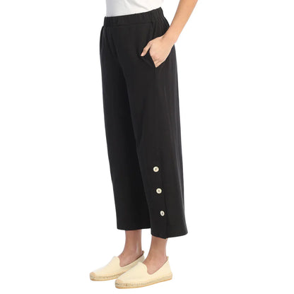 Jess & Jane wk13-Jet Crop Pants with Pockets  Cotton Span Jersey Women's  Pant 