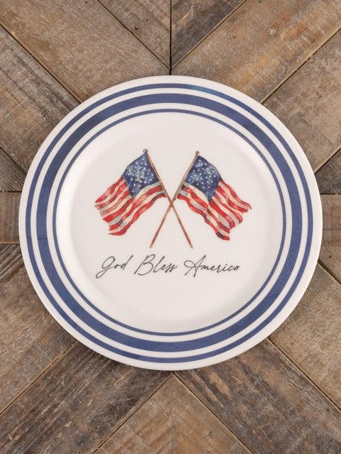  American Flag Plate 10"  Plastic Ws221244﻿