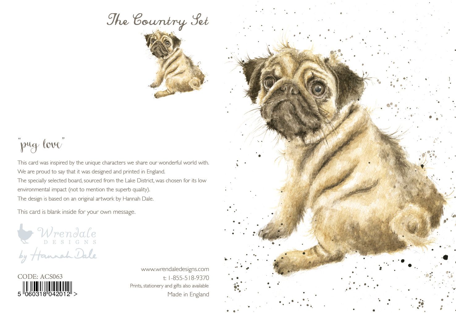 Card - ACS063 - Pug Love Dog 