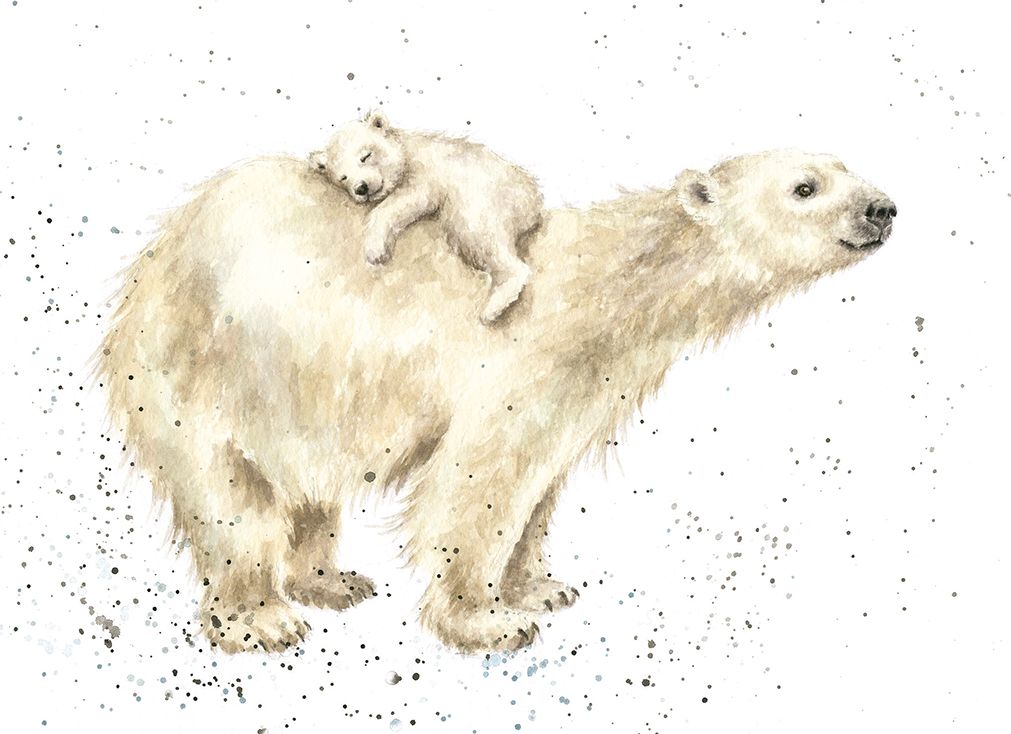 Card - AZ026 - Polar Bear - Mom and baby 