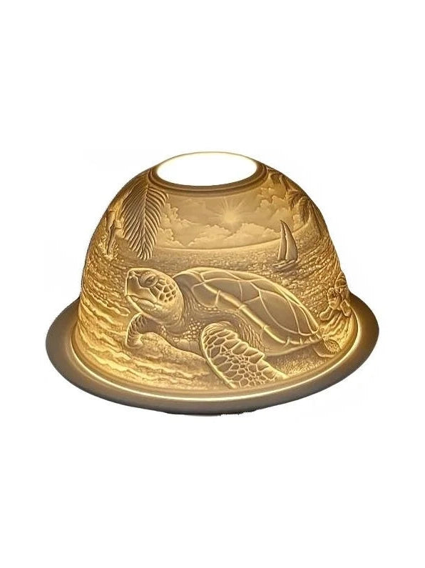 Light Dome Coastal Turtle Porcelain W Led Base LD030