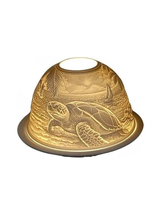 Light Dome Coastal Turtle Porcelain W Led Base LD030