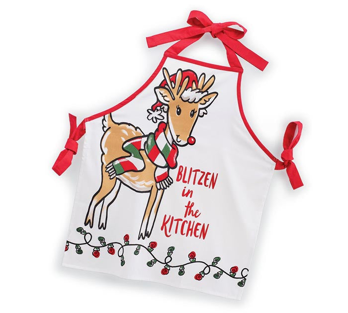 Christmas Apron Blitzen In The Kitchen Men/ Women's A3106 