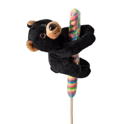 Lollyplush 7" Black Bear With Lolly Pop 0n 14" Stick 200220