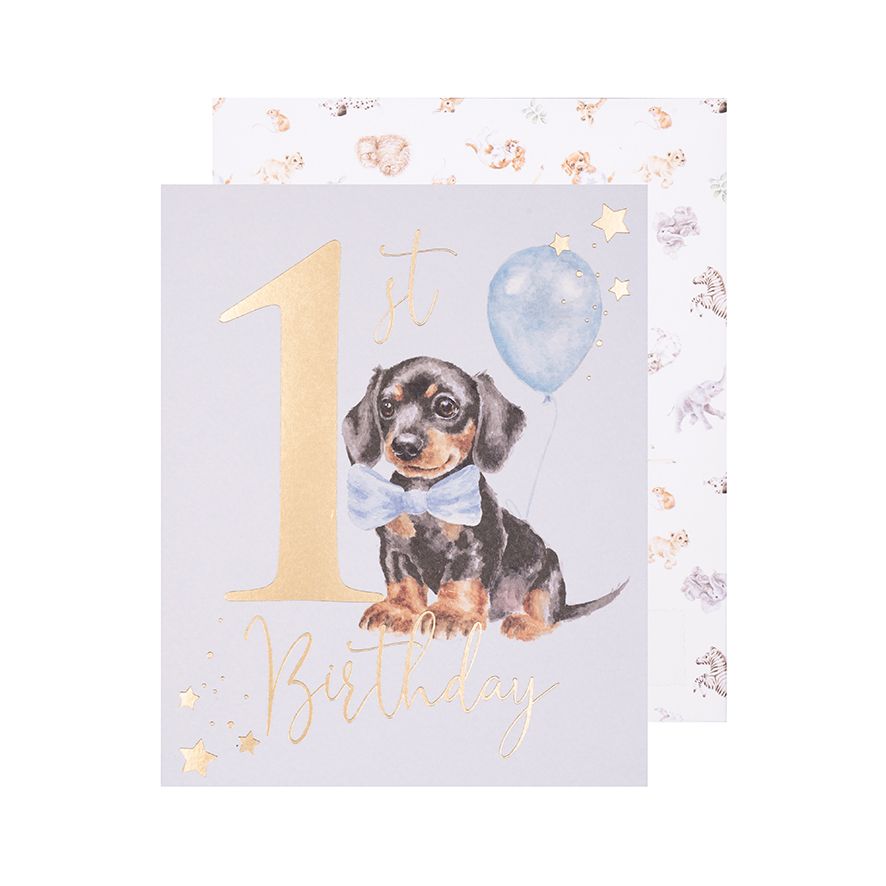 Card - LTW-AOC009 - First Birthday - Puppy Dog 