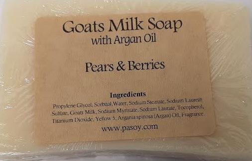 Pears&Berries-Goats Milk BarSoap With Argan-Size.75x2.25x3.75"-79560 