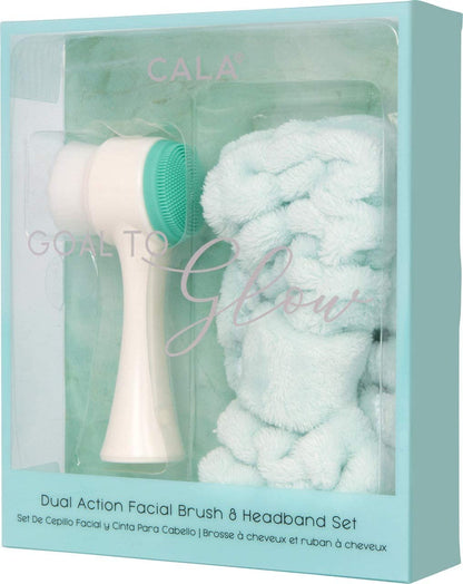 Goal to Glow - Dual Action Facial Brush and Headband set - mint 